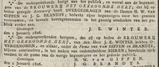 Advertentie Groninger Courant