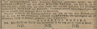 Advertentie Groninger Courant 20-03-1821